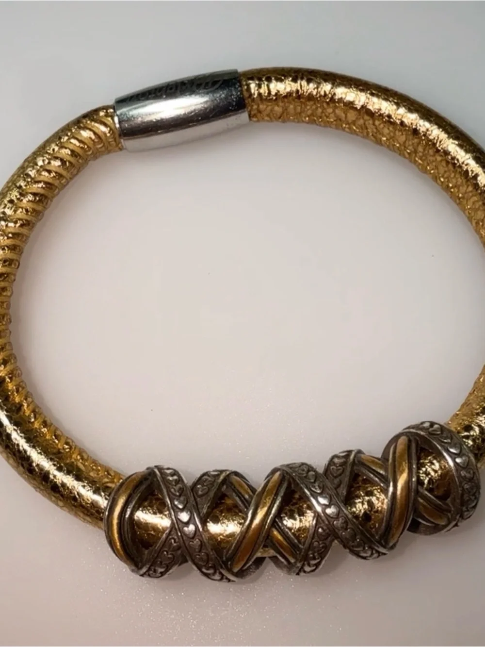 Brighton Woodstock Single Gold and Silver Bracelet